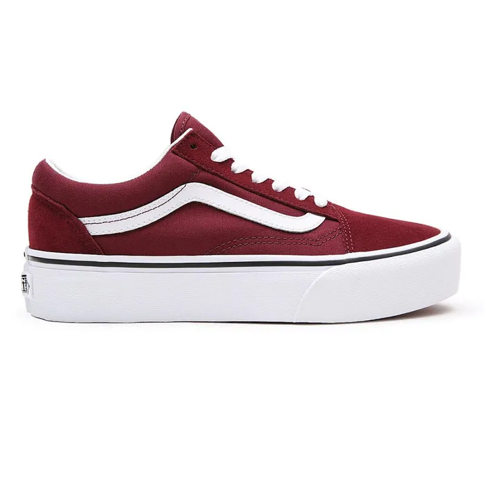 Vans Platform Shoes Women Platform Old Skool Shoes Red