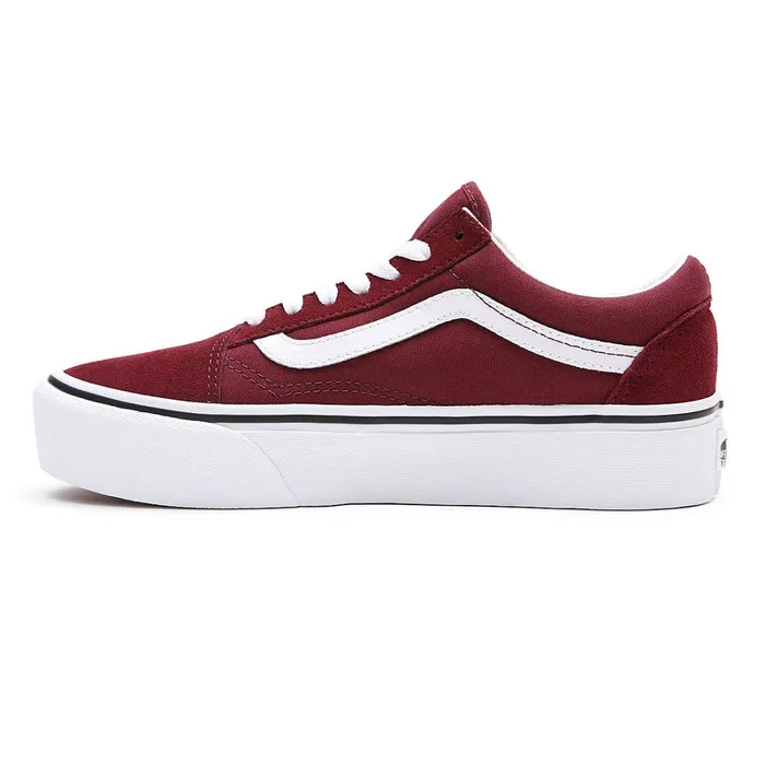 Vans Platform Shoes Women Platform Old Skool Shoes Red