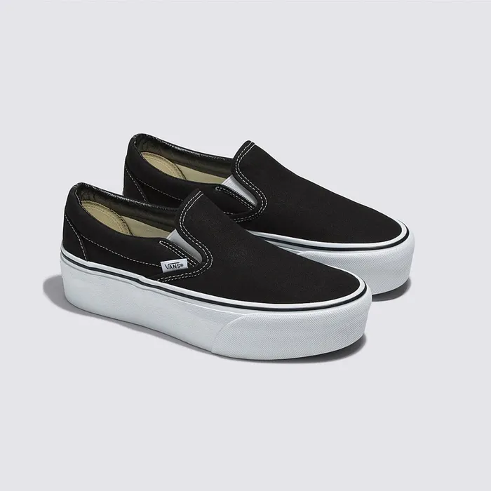Vans Slipon Shoes Women Classic SlipOn Stackform Shoes Black