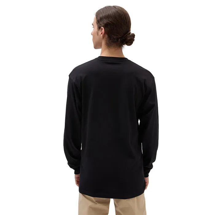 Vans Tshirts and Tanks Men Left Chest Hit Long Sleeve Tshirt Black White