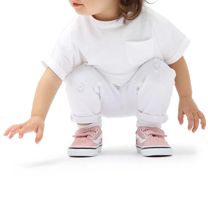 Vans Toddler Shoes 14 Years Kids Toddler Old Skool Hook And Loop Shoes 14 Years Pink