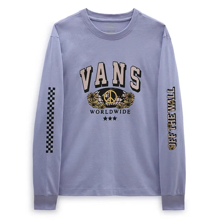 Vans View All Women Globey Boyfriend Fit Long Sleeve TShirt Purple