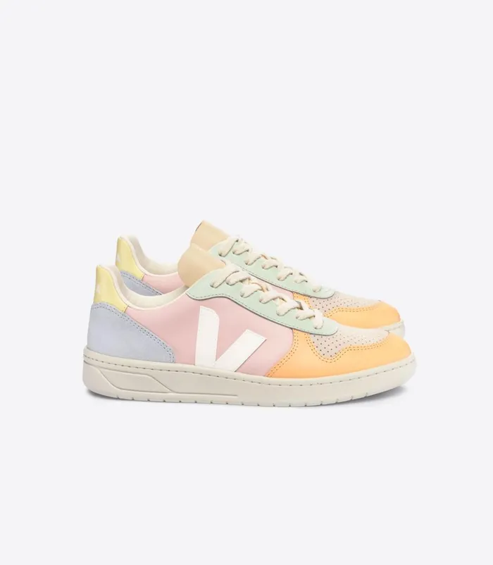 VEJA V10 Women V10 LEATHER PETALE WHITE MULTICO
