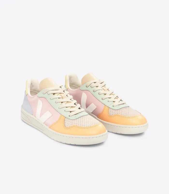 VEJA V10 Women V10 LEATHER PETALE WHITE MULTICO