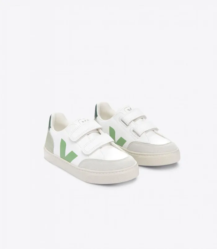 VEJA V12 Kids V12 CHROMEFREE LEATHER EXTRA WHITE MULTICO CLAY