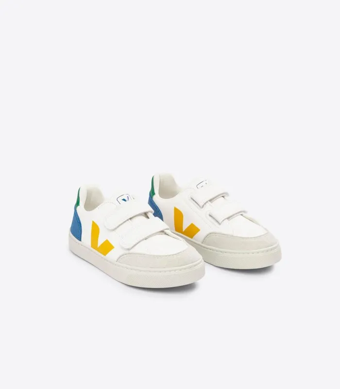 VEJA V12 Kids V12 CHROMEFREE LEATHER WHITE MULTICO INDIGO