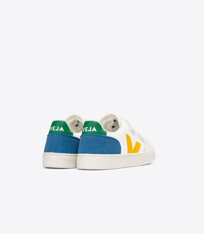VEJA V12 Kids V12 CHROMEFREE LEATHER WHITE MULTICO INDIGO