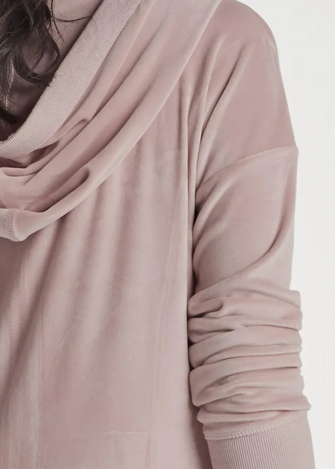 VELOUR ZIPPER FRONT DRESS Light Pink Women VENUS Dresses