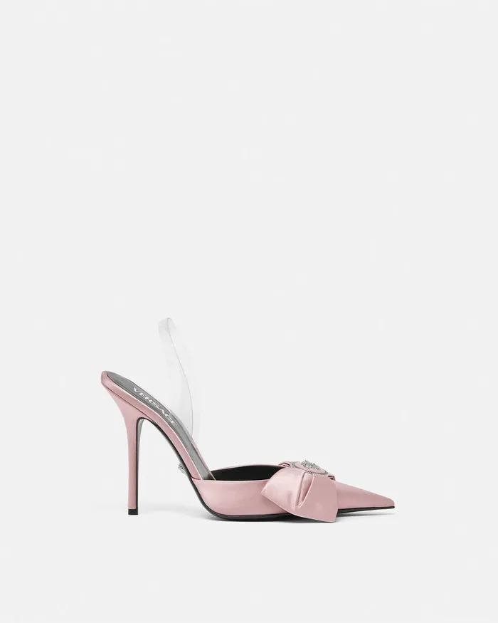 Versace Alia Satin Slingback Pumps 110 Mm Light Pink Women Pumps and Slingbacks Versace Alia Satin Slingback Pumps 110 Mm Light Pink Women Pumps and Slingbacks