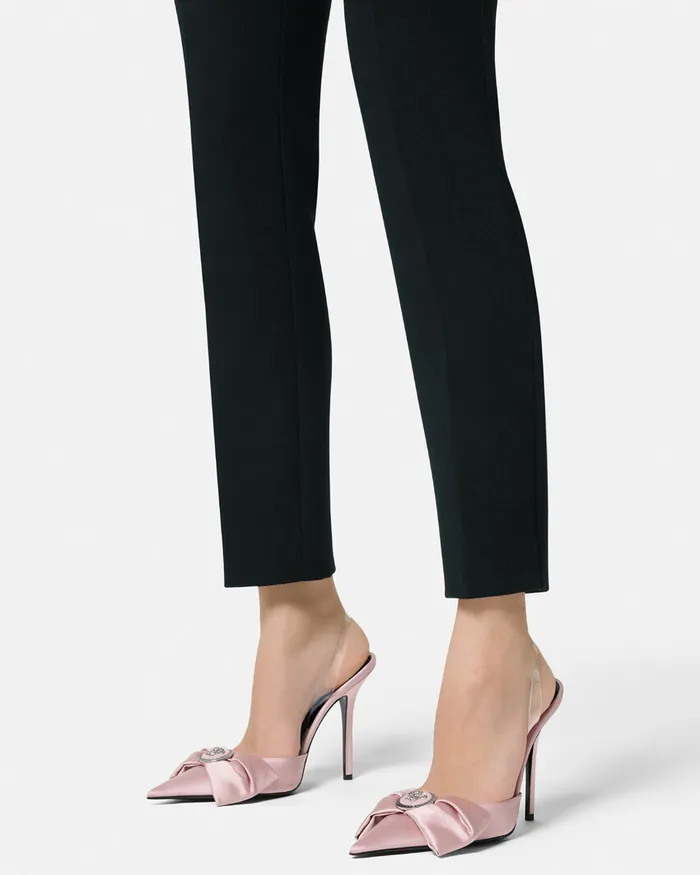 Versace Alia Satin Slingback Pumps 110 Mm Light Pink Women Pumps and Slingbacks