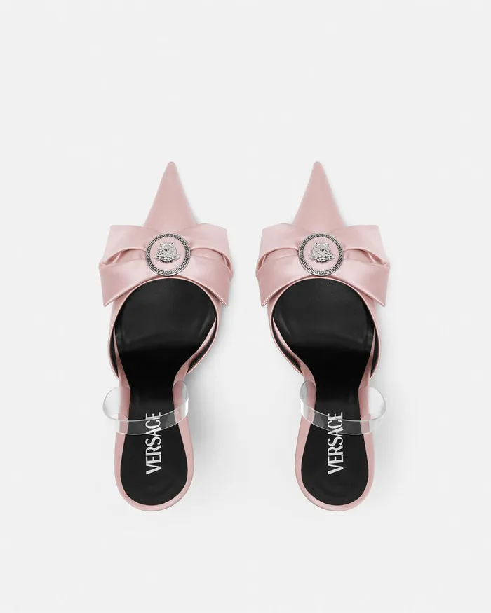 Versace Alia Satin Slingback Pumps 110 Mm Light Pink Women Pumps and Slingbacks