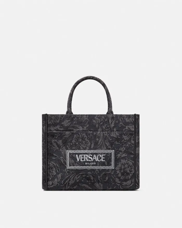 Versace Barocco Athena Small Tote Bag Blackprint Women Totes
