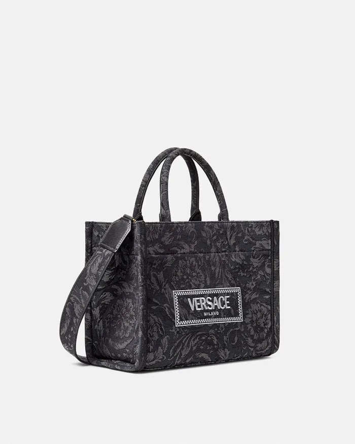 Versace Barocco Athena Small Tote Bag Blackprint Women Totes
