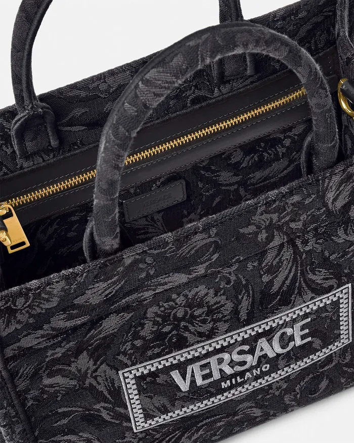 Versace Barocco Athena Small Tote Bag Blackprint Women Totes