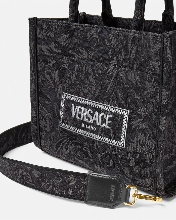 Versace Barocco Athena Small Tote Bag Blackprint Women Totes