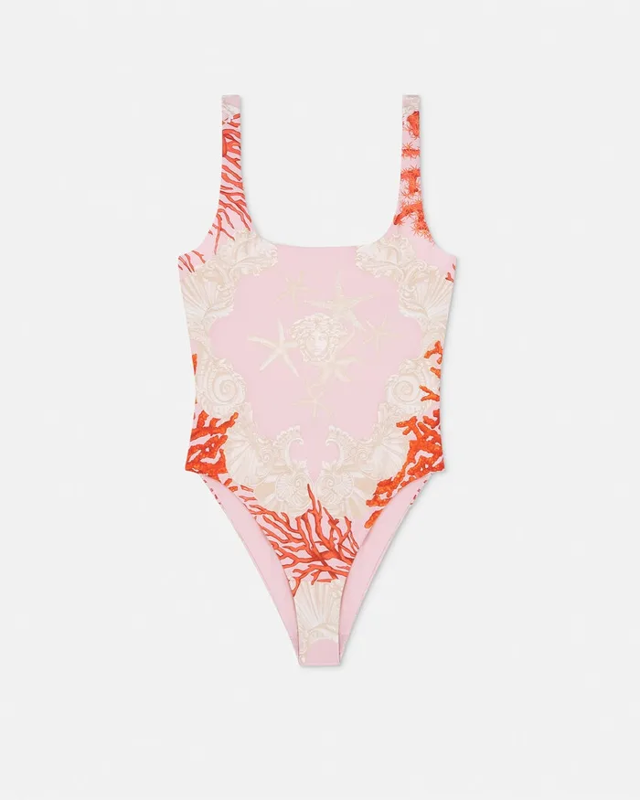 Versace Barocco Sea OnePiece Swimsuit Pinkprint Women Swimwear