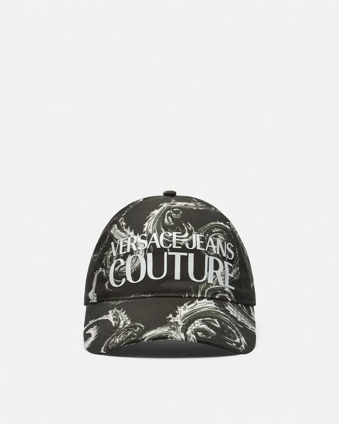 Versace Chromo Couture Logo Baseball Cap Blackprint WomenMen Jeans Couture