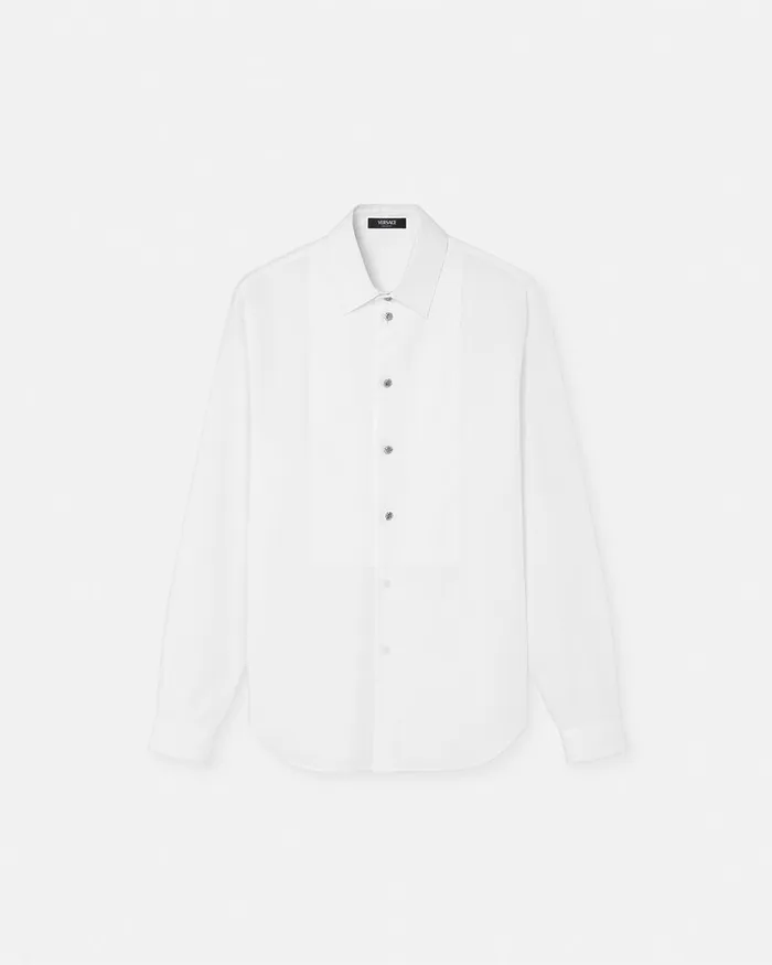 Versace CrystalButtoned Piqu Formal Shirt White WomenMen Shirts and Tops