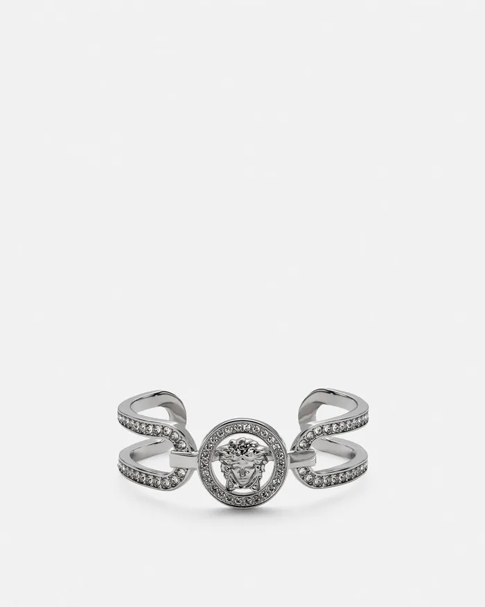 Versace Crystal Medusa 03995 Cuff Bracelet Silver Women Bracelets