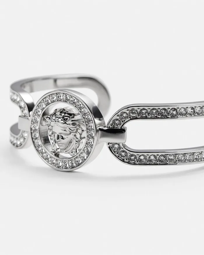Versace Crystal Medusa 03995 Cuff Bracelet Silver Women Bracelets