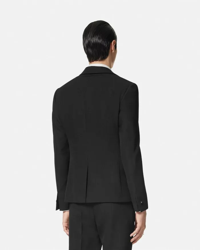 Versace Embellished Light Wool Blazer Black Men Blazers and Suits