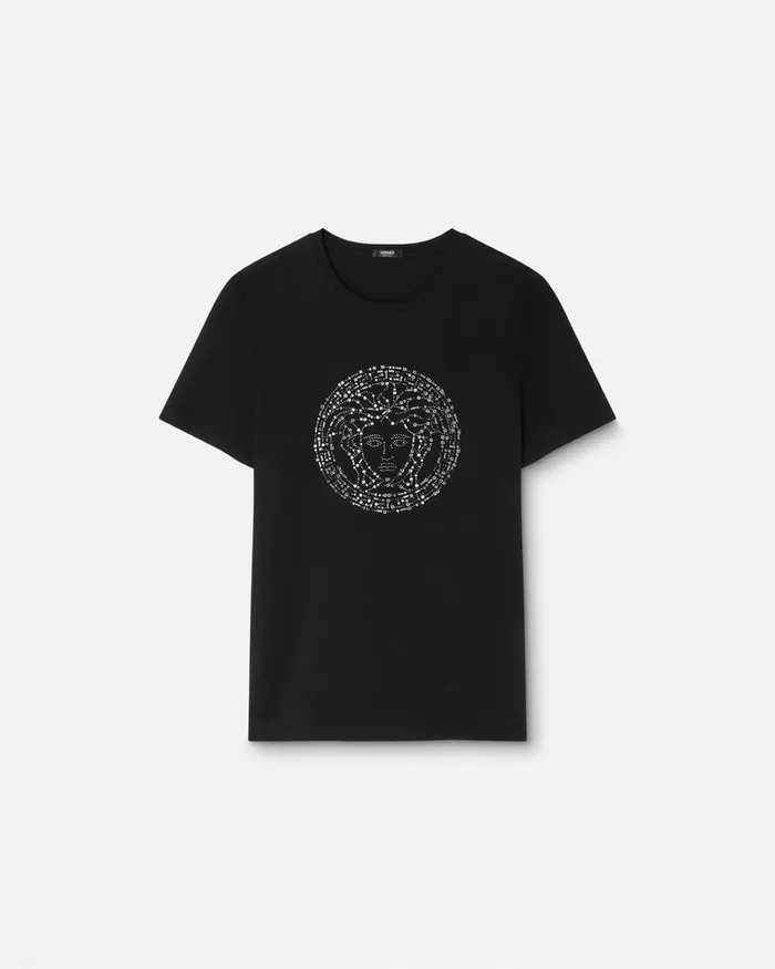 Versace Embellished Medusa TShirt Black Women TShirts and Sweatshirts