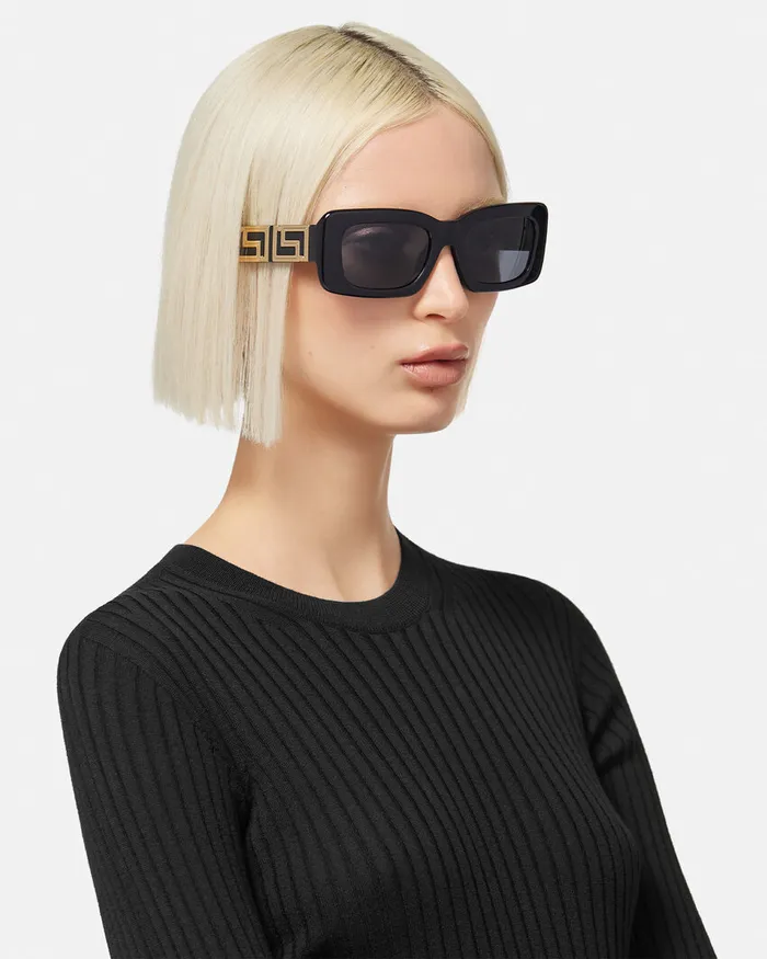 Versace Endless Greca Sunglasses Blackgold Women Sunglasses