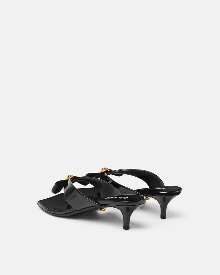 Versace Gianni Ribbon Mules 45 Mm Blackgold Women Sandals
