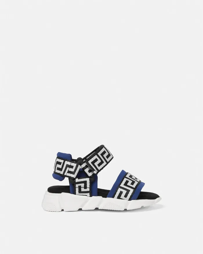 Versace Greca Baby Sandals Blue Kids Shoes