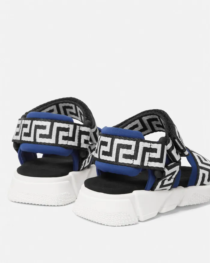 Versace Greca Baby Sandals Blue Kids Shoes