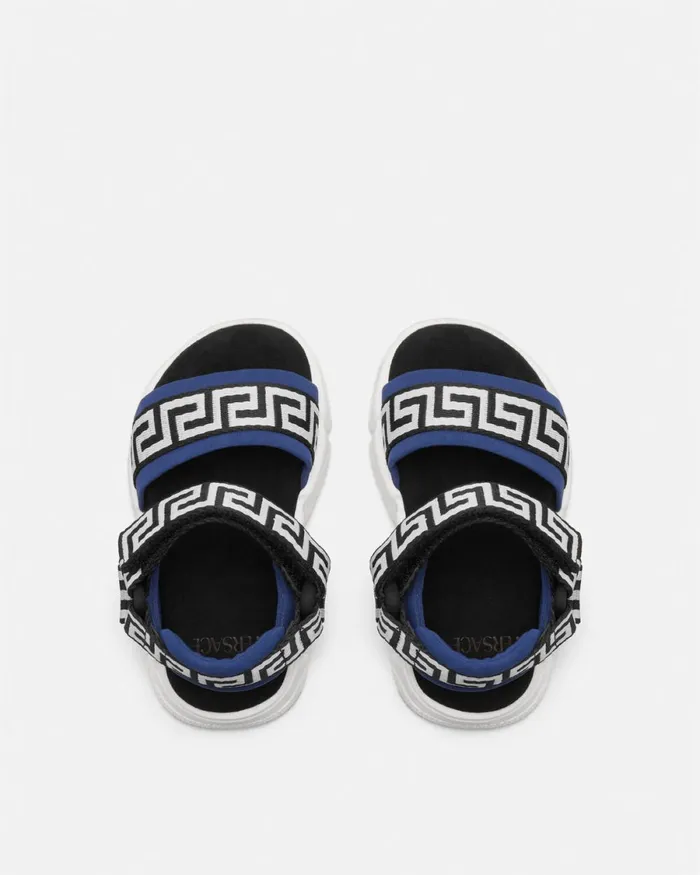 Versace Greca Baby Sandals Blue Kids Shoes