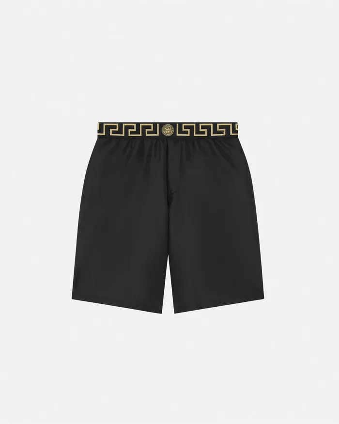 Versace Greca Border Mid Boardshorts Black Men Swimwear