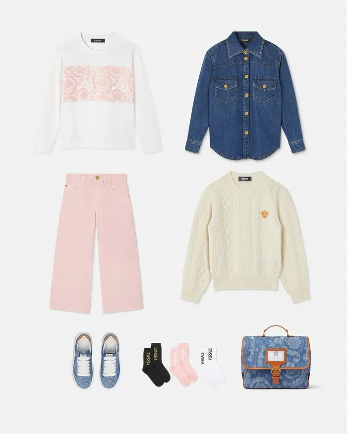 Versace Jeans Light Pink Kids Pants and Skirts