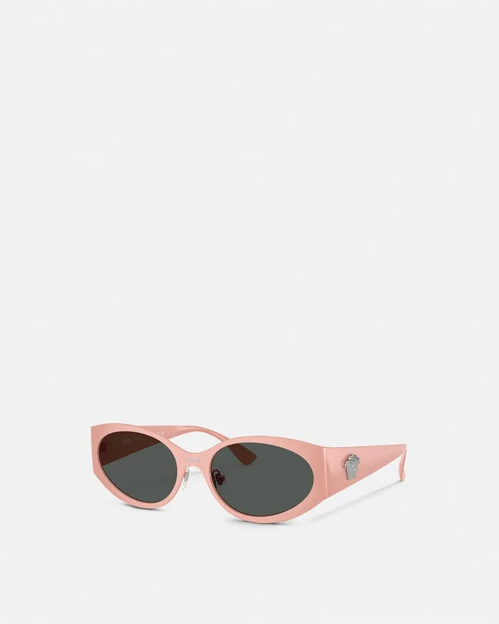 Versace La Medusa Oval Sunglasses Pink Women Sunglasses