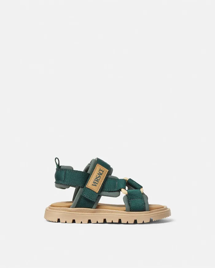 Versace Logo Baby Sandals Green Kids Shoes and First Steps