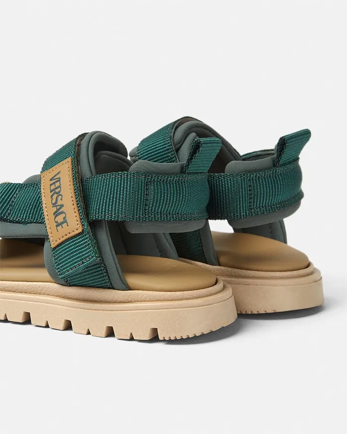 Versace Logo Baby Sandals Green Kids Shoes and First Steps