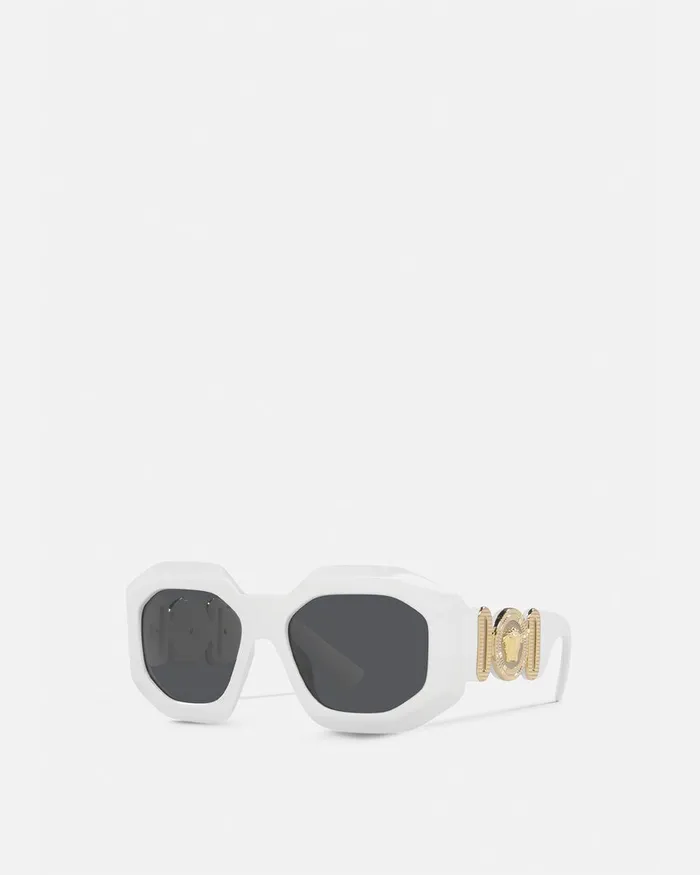 Versace Maxi Medusa Biggie Squared Sunglasses White Women Sunglasses