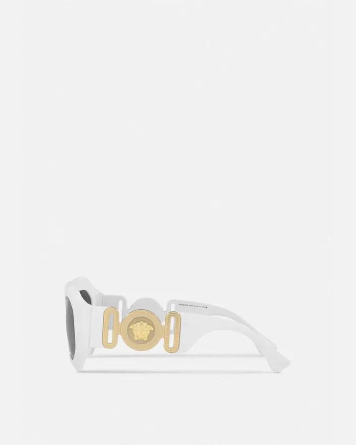 Versace Maxi Medusa Biggie Squared Sunglasses White Women Sunglasses