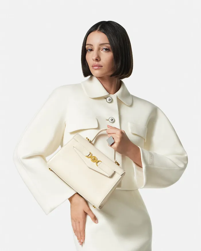 Versace Medusa 03995 Handbag Beige Women Top Handle