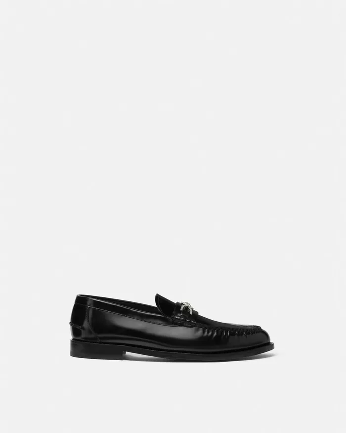 Versace Medusa 03995 Loafers Blacksilver Men Loafers and Slippers