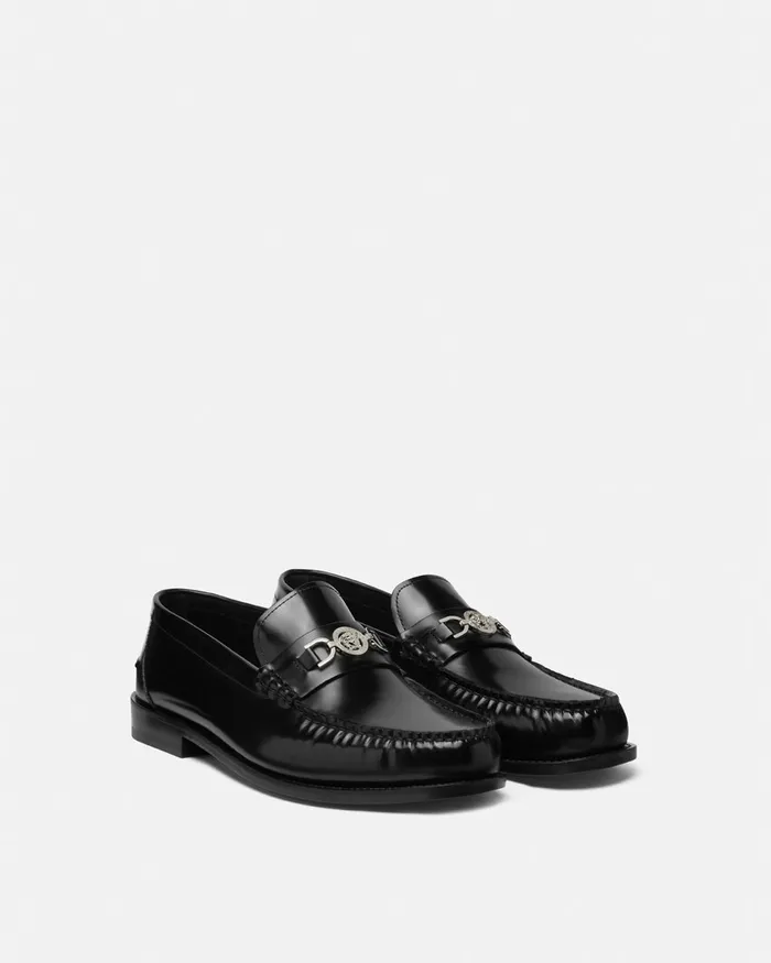 Versace Medusa 03995 Loafers Blacksilver Men Loafers and Slippers