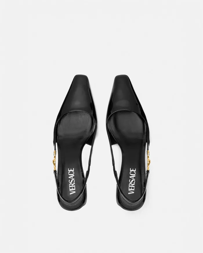 Versace Medusa 03995 Slingback Pumps 55 Mm Blackgold Women Pumps and Slingbacks