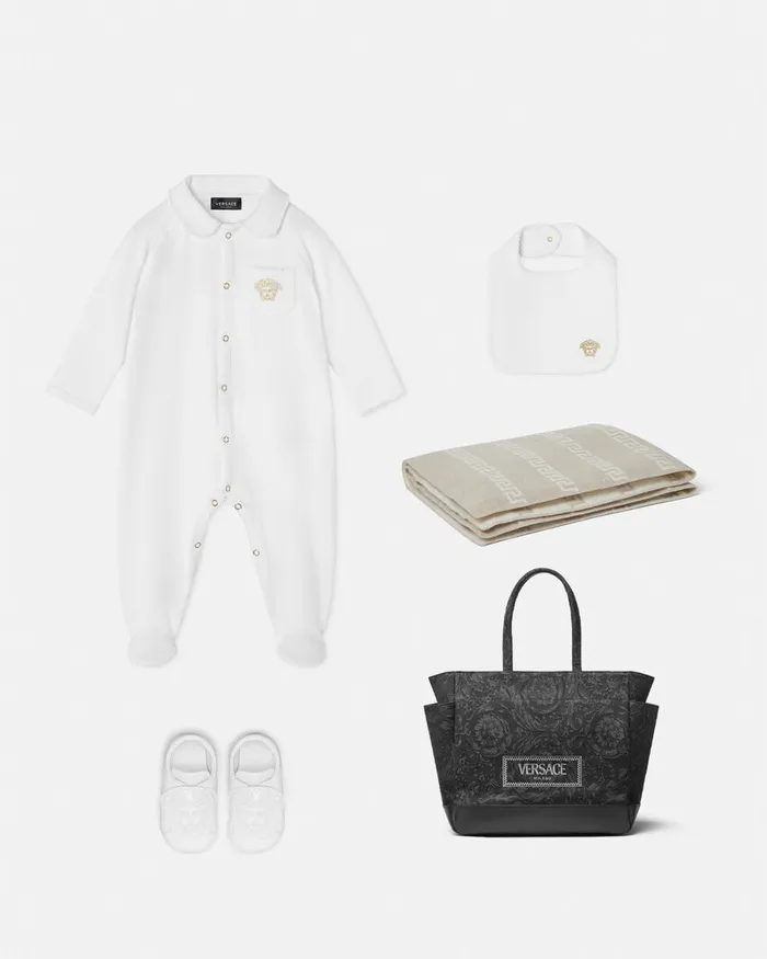 Versace Medusa Baby Sleepsuit Set Whiteprint Kids Gift Sets