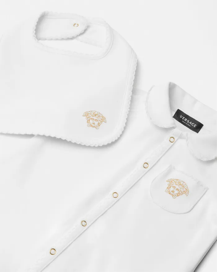 Versace Medusa Baby Sleepsuit Set Whiteprint Kids Gift Sets