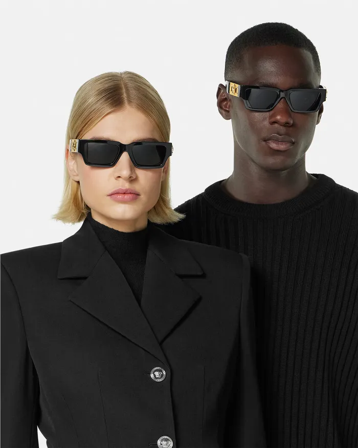 Versace Medusa Deco Sunglasses Blackgold WomenMen Sunglasses