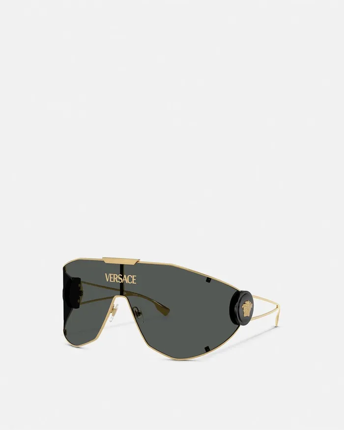 Versace Medusa Geometric Sunglasses Blackgold Men Sunglasses