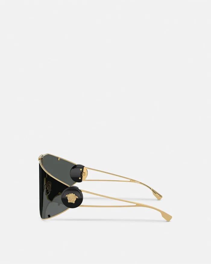 Versace Medusa Geometric Sunglasses Blackgold Men Sunglasses
