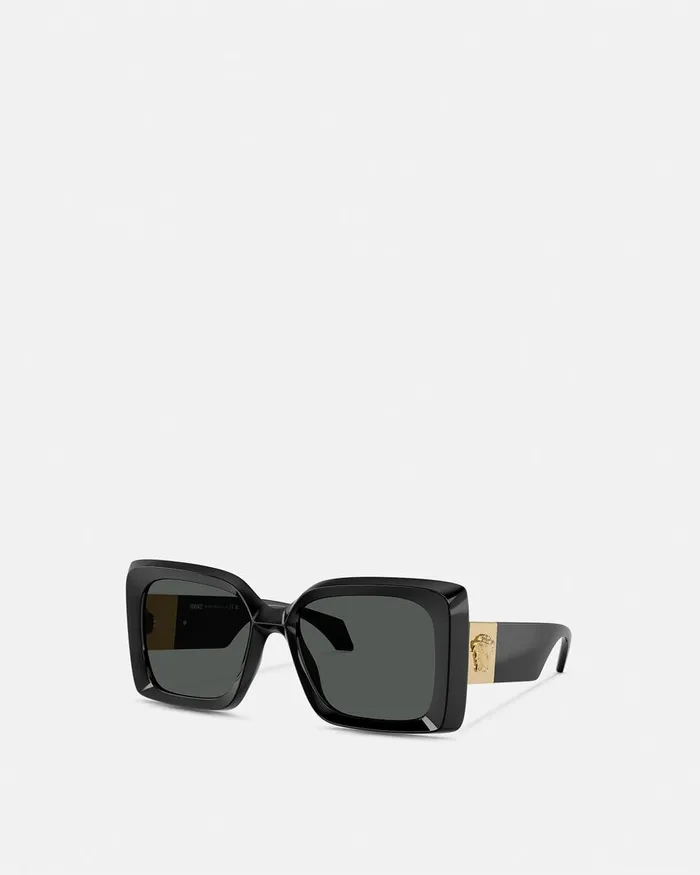 Versace Medusa Plaque Maxi Sunglasses Blackgold Women Sunglasses