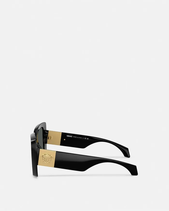 Versace Medusa Plaque Maxi Sunglasses Blackgold Women Sunglasses