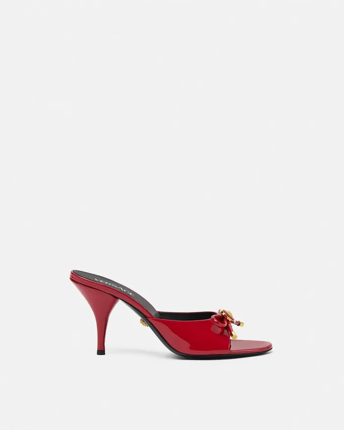 Versace Opera Bow Patent Mules 85 Mm Red Women Sandals